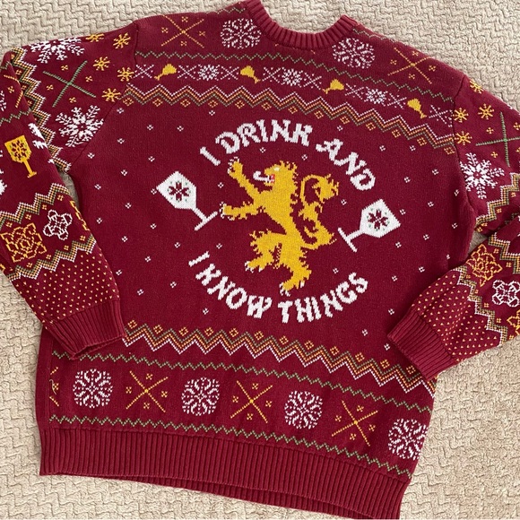 GAME OF THRONES | I Drink And Know Things Crewneck Sweater Sz XXL - Picture 2 of 4
